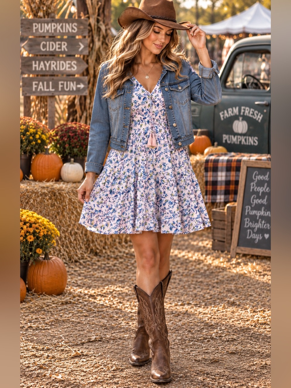 Jessica Simpson Lavender Floral V-Neck Puff Sleeve Mini Dress